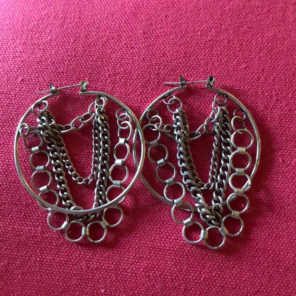 Chain hoop earrings
